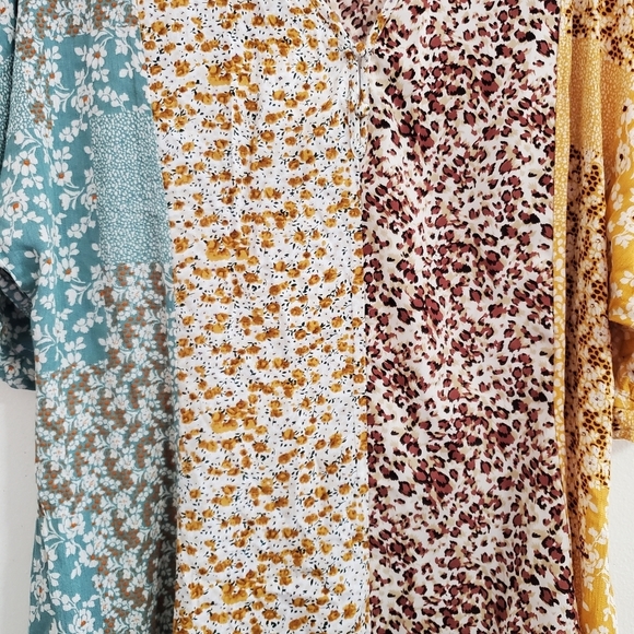 LAST ONE! NEW Umgee Plus Mixed Floral Print Ruffle Dress Pockets - Picture 8 of 12